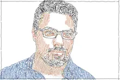 Portrait example in the Colored hatch style