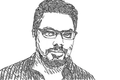 Portrait example in the Ink wash style